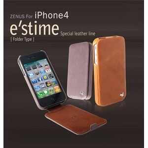 Z281i4iPhone4S / iPhone4 ΉP[X  E`stime Folder {v Gold Brown摜1