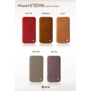 Z281i4iPhone4S / iPhone4 ΉP[X  E`stime Folder {v Gold Brown摜2XV