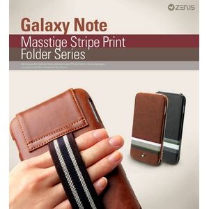 Z987GNTGALAXY Note SC-05DP[XBROWN Masstige Stripe Print Folder nhz_[t 摜1