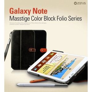 Z995GNTGALAXY Note SC-05DP[X Black Masstige Color Block Folio@X^ht@蒠^Cv 摜1