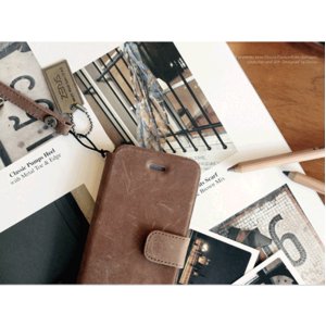 iPhone5Prestige Vintage Leather Diary [mold type] [{v] Vintage Brown@Z1399i5 摜3XV