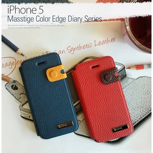 iPhone5iPhone5 Masstige Color Edge Diary [mold type] Z1400i5 Royal Navy摜2XV