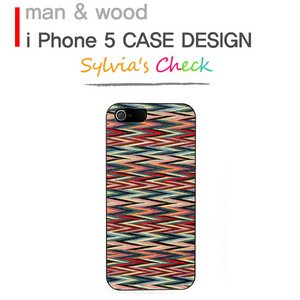 iPhone5iPhone5 Man & Wood Real wood case Caleido Sylvia's Check @zCgt[摜1