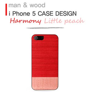 iPhone5iPhone5 Man & Wood Real wood case Harmony Little Peach White I1517i5 摜1