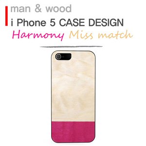 iPhone5iPhone5 Man & Wood Real wood case Harmony Miss Match White I1516i5 摜1