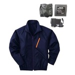 空調服 ポリエステル製長袖ブルゾン P-500BN 【カラー：ネイビー サイズ M】 リチウムバッテリーセット