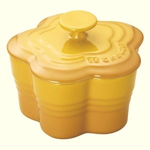 ル・クルーゼ （Le Creuset）  ラムカン・フルール（蓋付き） ディジョンイエロー