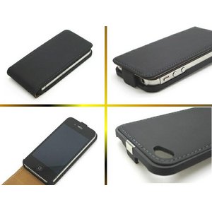 iPhone4S/4Stylish Black LEATHER CASE摜2XV