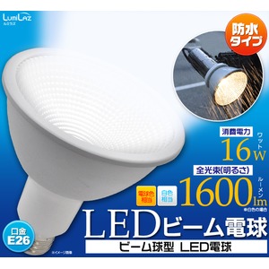 オススメ品！高輝度ビーム電球！　口金E26　ビーム球型LED電球/電球色