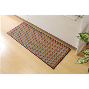 キッチンマット 240 い草ドット柄 マルチ 『ドロップ』 約43×240cm （裏面：滑りにくい加工）
