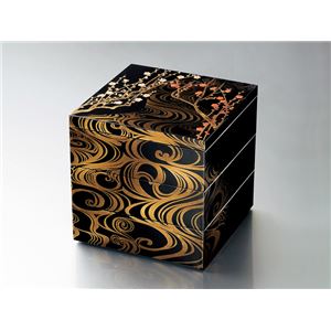 KT2086 香琳4.0三段重（黒） 【Kaze-ya style・北市漆器店 】