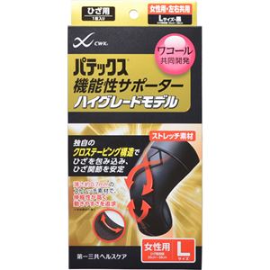 （まとめ買い）パテックス 機能性サポーター ハイグレードモデル ひざ用 女性用 L 黒×2セット