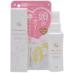（まとめ買い）ラブマジック 薬用スカルプヘアミスト(ヘアフレグランス) ピュアホワイトローズの香り 100ml×3セット
