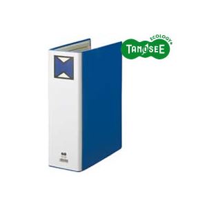 （まとめ）TANOSEE パイプ式ファイル 片開き A4タテ 80mmとじ 青 10冊