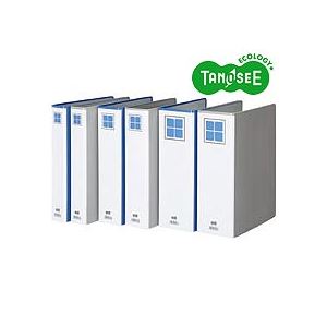 （まとめ）TANOSEE 両開きパイプ式ファイルE A4タテ 30mmとじ 青 30冊