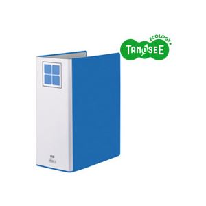 （まとめ）TANOSEE 両開きパイプ式ファイルE A4タテ 100mmとじ 青 10冊