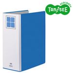 （まとめ）TANOSEE 両開きパイプ式ファイルE A4タテ 100mmとじ 青 10冊