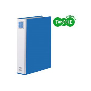 （まとめ）TANOSEE 両開きパイプ式ファイルE A4タテ 40mmとじ 青 30冊