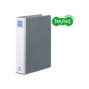 （まとめ）TANOSEE 両開きパイプ式ファイルE A4タテ 40mmとじ グレー 30冊