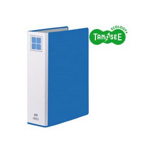 （まとめ）TANOSEE 両開きパイプ式ファイルE A4タテ 60mmとじ 青 30冊