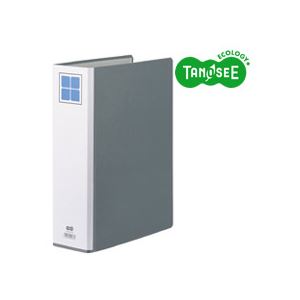 （まとめ）TANOSEE 両開きパイプ式ファイルE A4タテ 60mmとじ グレー 30冊