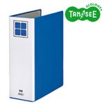 （まとめ）TANOSEE 片開きパイプ式ファイルE A4タテ 80mmとじ 青 30冊