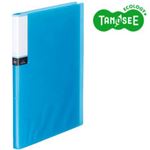 （まとめ）TANOSEE クリアブック（透明表紙） A4タテ 24ポケット ブルー 40冊