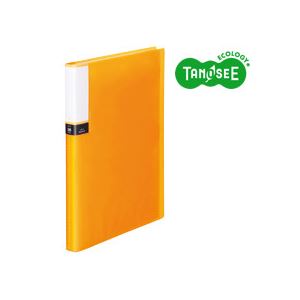 （まとめ）TANOSEE クリアブック（透明表紙） A4タテ 36ポケット オレンジ 30冊