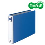 （まとめ）TANOSEE 両開きパイプ式ファイル B4ヨコ 50mmとじ 青 10冊