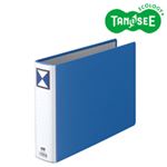 （まとめ）TANOSEE 両開きパイプ式ファイル A4ヨコ 50mmとじ 青 30冊