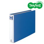 （まとめ）TANOSEE 両開きパイプ式ファイル A3ヨコ 50mmとじ 青 30冊