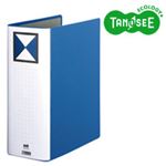 （まとめ）TANOSEE 両開きパイプ式ファイル A4タテ 100mmとじ 青 10冊