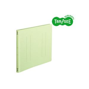 （まとめ）TANOSEE フラットファイル バインダー 2穴 ＜スタンダードカラー＞A4ヨコ 150枚収容 緑 10冊入×10パック