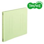 （まとめ）TANOSEE フラットファイル バインダー 2穴 ＜スタンダードカラー＞A4ヨコ 150枚収容 緑 10冊入×10パック