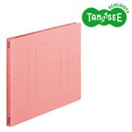 （まとめ）TANOSEE フラットファイル バインダー 2穴 ＜スタンダードカラー＞A4ヨコ 150枚収容 ピンク 10冊入×10パック