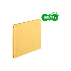 （まとめ）TANOSEE フラットファイル バインダー 2穴 ＜スタンダードカラー＞A4ヨコ 150枚収容 黄 10冊入×10パック