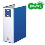（まとめ）TANOSEE パイプ式ファイル 片開き A4タテ 100mmとじ 青 10冊