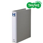 （まとめ）TANOSEE 両開きパイプ式ファイル A4タテ 40mmとじ グレー 10冊