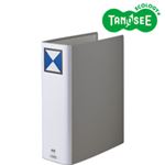 （まとめ）TANOSEE 両開きパイプ式ファイル A4タテ 80mmとじ グレー 10冊