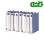 （まとめ）TANOSEE 両開きパイプ式ファイル A4タテ 30mmとじ 青 10冊