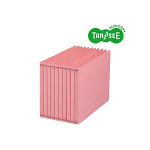 （まとめ）TANOSEE フラットファイル バインダー （NS） A4ヨコ 150枚収容 ピンク 10冊入×10パック