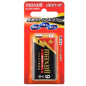 （まとめ） マクセル アルカリ乾電池 ボルテージ 9V形 6LF22（T） 1B 1本 【×5セット】