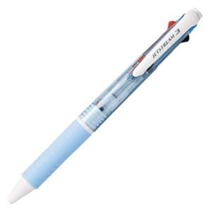 （まとめ） 三菱鉛筆 3色ボールペン ジェットストリーム 0.7mm （軸色 水色） SXE340007.8 1本 【×15セット】