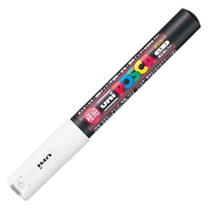 （まとめ） 三菱鉛筆 水性マーカー ポスカ 極細 白 PC1M.1 1本 【×30セット】