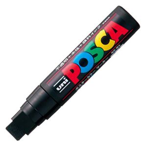 （まとめ） 三菱鉛筆 水性マーカー ポスカ 極太角芯 黒 PC17K.24 1本 【×20セット】
