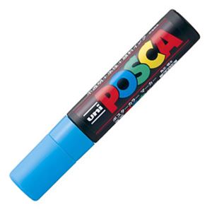 （まとめ） 三菱鉛筆 水性マーカー ポスカ 極太角芯 水色 PC17K.8 1本 【×20セット】