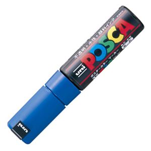 （まとめ） 三菱鉛筆 水性マーカー ポスカ 太字角芯 青 PC8K.33 1本 【×20セット】