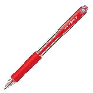（まとめ） 三菱鉛筆 油性ボールペン VERY楽ノック 極細 0.5mm 赤 SN10005.15 1本 【×60セット】