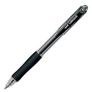 （まとめ） 三菱鉛筆 油性ボールペン VERY楽ノック 細字 0.7mm 黒 SN10007.24 1本 【×60セット】