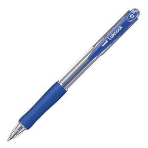 （まとめ） 三菱鉛筆 油性ボールペン VERY楽ノック 細字 0.7mm 青 SN10007.33 1本 【×60セット】